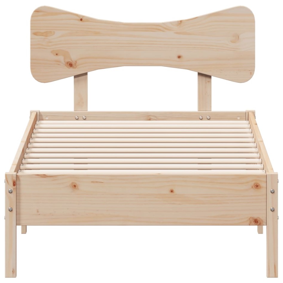 Estructura de cama sin colchón madera maciza de pino 90x200