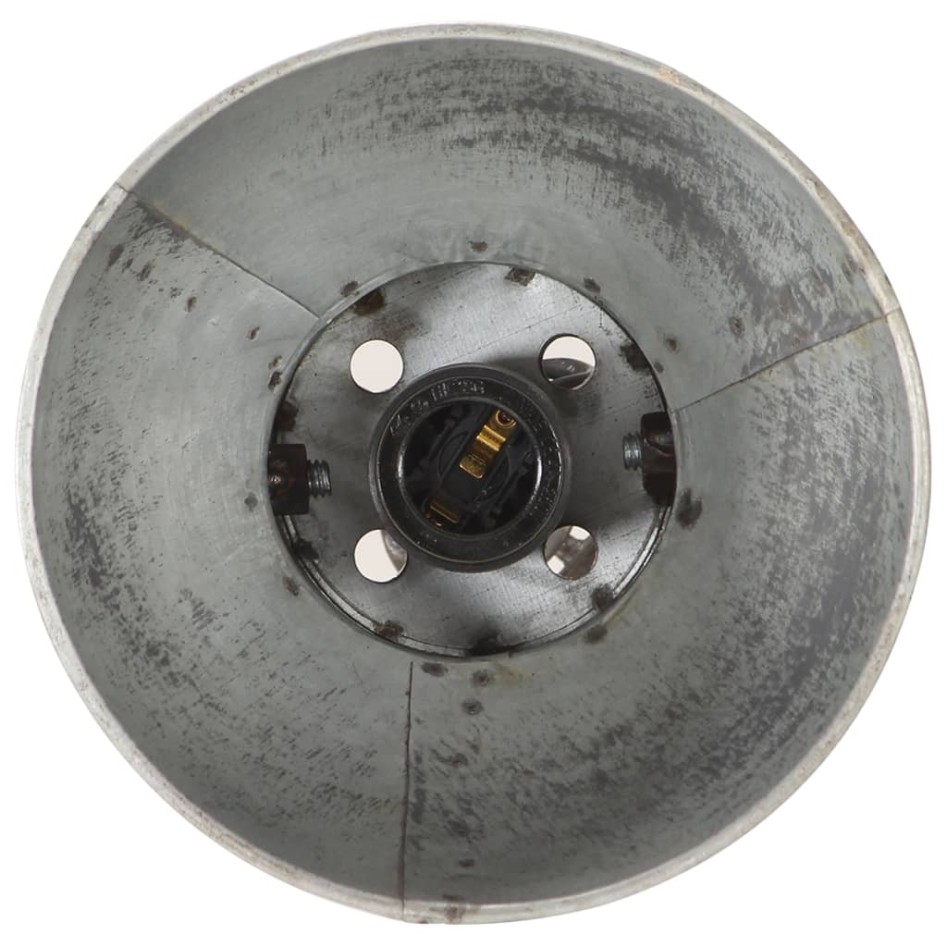 Lámpara de pie 2 pantallas plateada hierro fundido