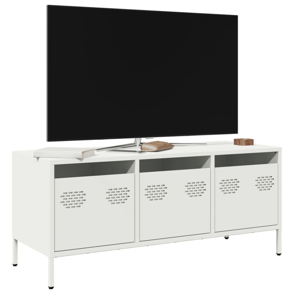 Mueble para TV acero laminado en frío blanco 101,5x39x43,5