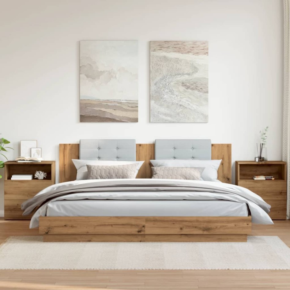 Mesitas noche 2 uds madera ingeniería roble artisan 50x32x60