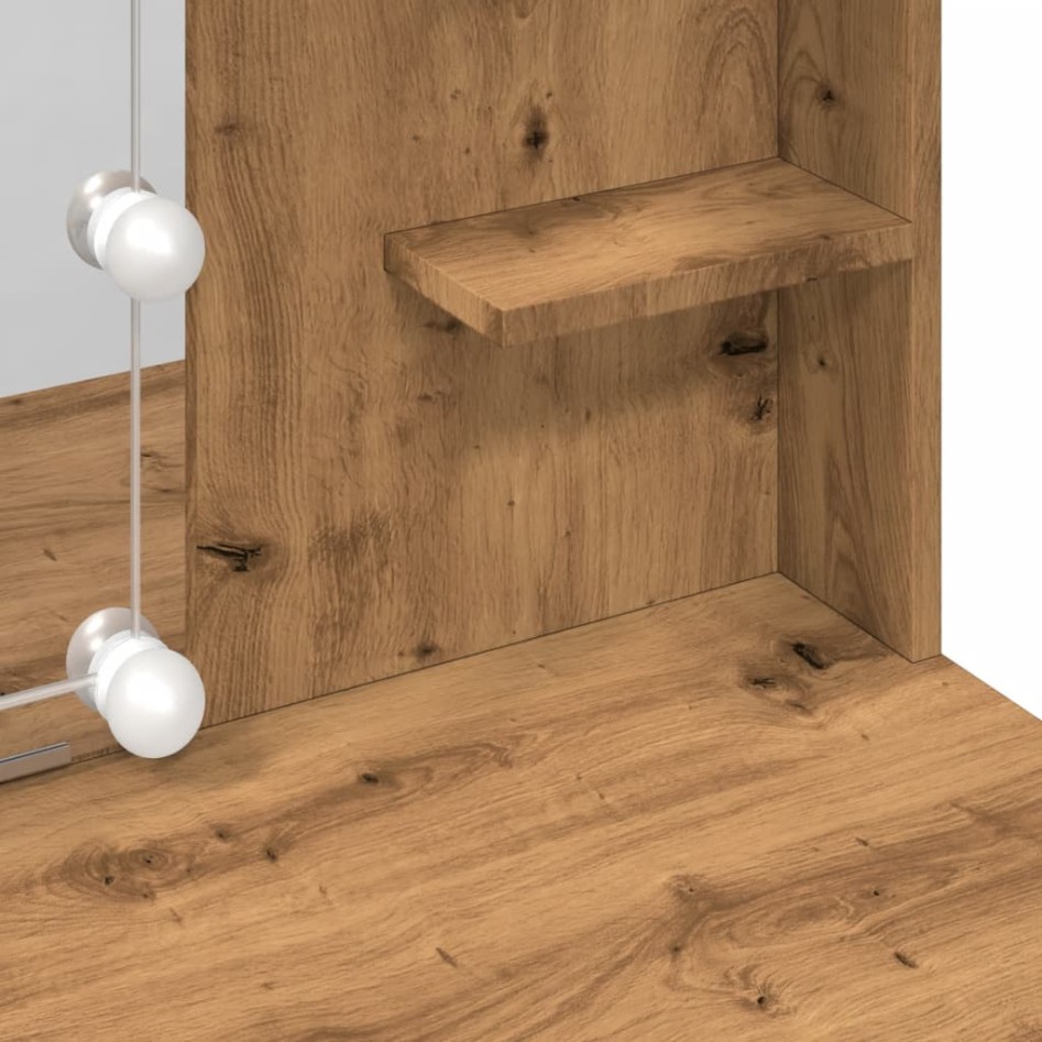 Tocador con luces LED roble artisan 96x40x142