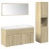 Juego de muebles de baño 4 pzas contrachapada roble