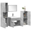 Set muebles de baño 5 piezas madera ingeniería gris hormigón