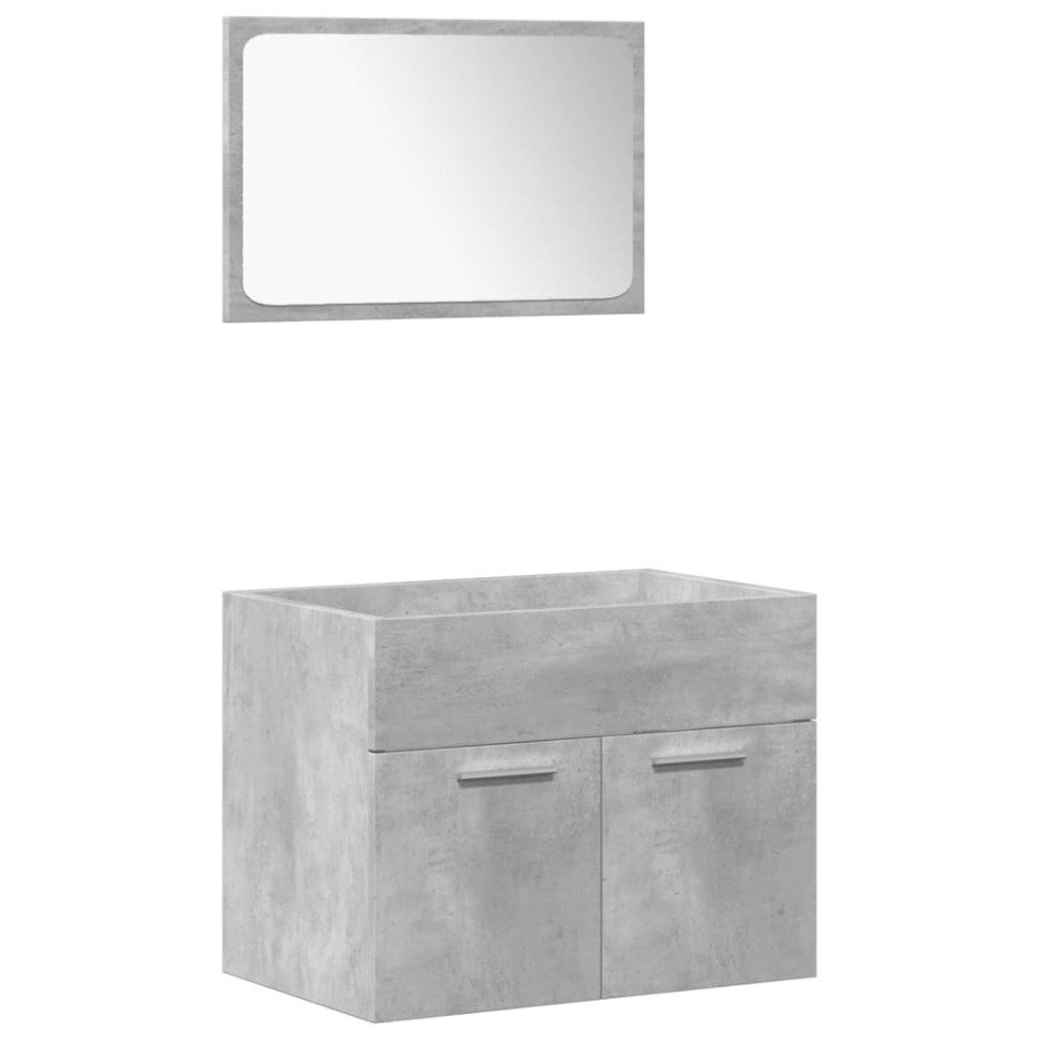Set muebles de baño 5 piezas madera ingeniería gris