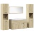 Juego de muebles de baño 5 pzas madera ingeniería roble
