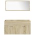 Juego de muebles de baño 5 pzas madera ingeniería roble