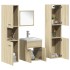 Juego de muebles de baño 5 pzas madera ingeniería roble
