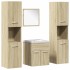 Juego de muebles de baño 5 pzas madera ingeniería roble