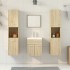 Juego de muebles de baño 5 pzas madera ingeniería roble