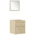 Juego de muebles de baño 5 pzas madera ingeniería roble