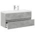 Set muebles de baño 2 piezas madera contrachapada gris