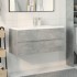Set muebles de baño 2 piezas madera contrachapada gris