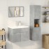 Juego muebles de baño 4 pzas madera contrachapada gris