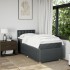 Cama box spring con colchón tela gris oscuro 90x190