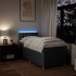 Cama box spring con colchón tela gris oscuro 90x190