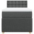 Cama box spring con colchón tela gris oscuro 90x190