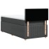 Cama box spring con colchón tela gris oscuro 90x190