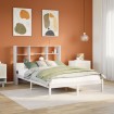 Cama con estantería sin colchón madera maciza blanca 150x200 cm