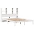 Cama con estantería sin colchón madera maciza blanca 150x200