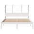 Cama con estantería sin colchón madera maciza blanca 150x200