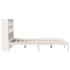 Cama con estantería sin colchón madera maciza blanca 160x200