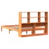 Cama con estantería sin colchón madera maciza marrón