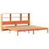 Cama con estantería sin colchón madera maciza marrón 200x200