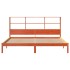 Cama con estantería sin colchón madera maciza marrón 200x200