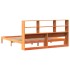 Cama con estantería sin colchón madera maciza marrón 200x200