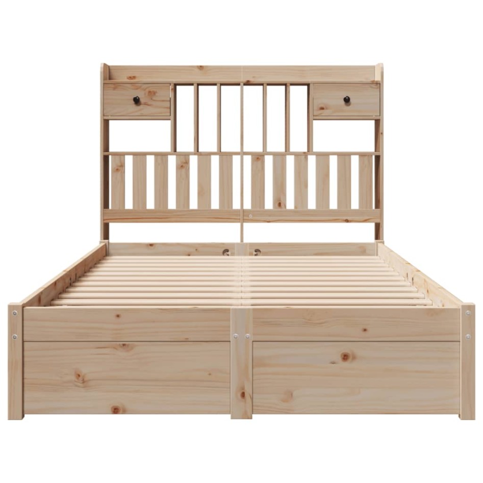 Cama con estantería sin colchón madera maciza de pino