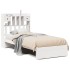 Cama con estantería sin colchón madera maciza blanca 100x200