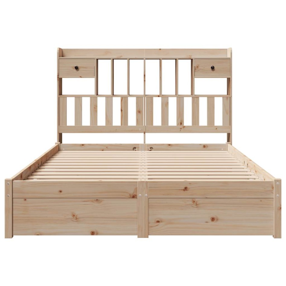 Cama con estantería sin colchón madera maciza de pino
