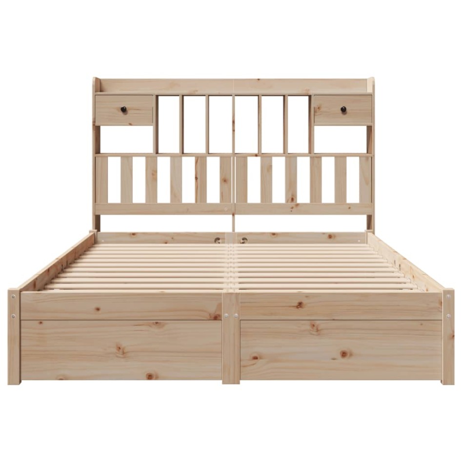 Cama con estantería sin colchón madera maciza de pino