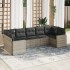 Set de sofás de jardín 7 pzas con cojines ratán PE gris