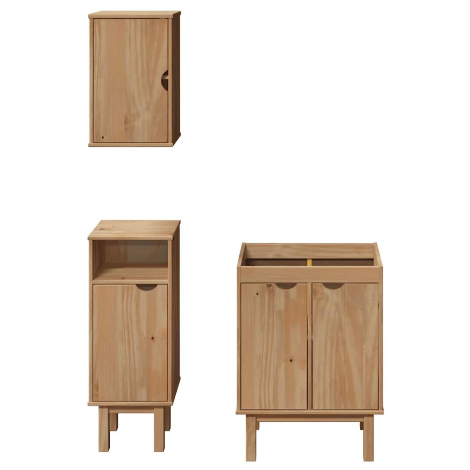 Juego de muebles de baño OTTA 3 pzas madera maciza
