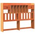 Cama con estantería sin colchón madera maciza marrón 140x190