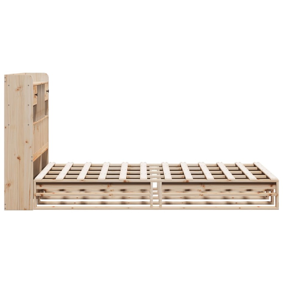 Cama con estantería sin colchón madera maciza de pino