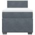 Cama box spring con colchón terciopelo gris oscuro 90x200
