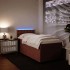 Cama box spring con colchón terciopelo rosa 100x200