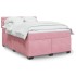 Cama box spring con colchón terciopelo rosa 140x190