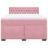 Cama box spring con colchón terciopelo rosa 140x190