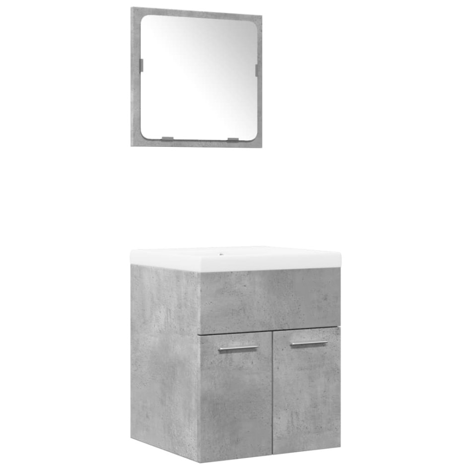 Set muebles de baño 2 piezas madera contrachapada gris
