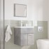 Set muebles de baño 2 piezas madera contrachapada gris