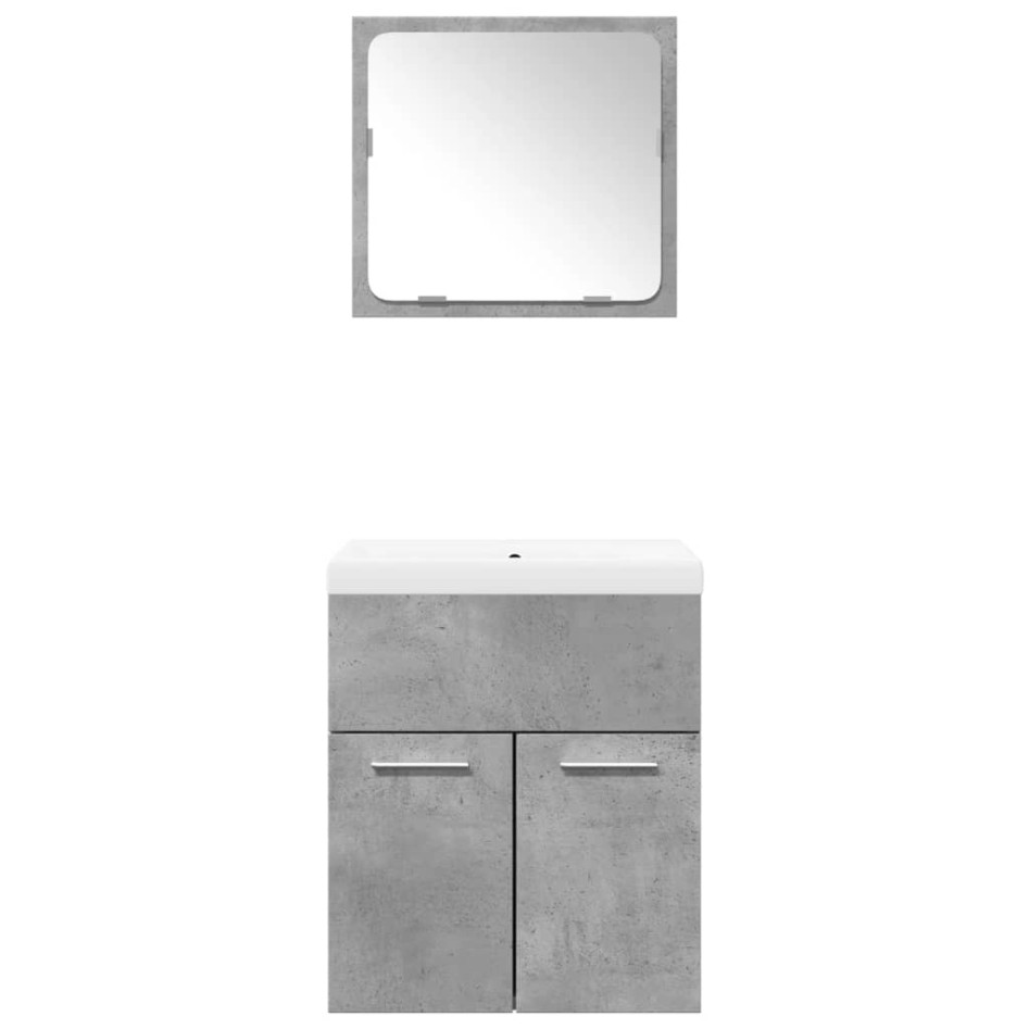 Set muebles de baño 2 piezas madera contrachapada gris
