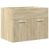 Set de muebles de baño 3 pzas madera contrachapada roble