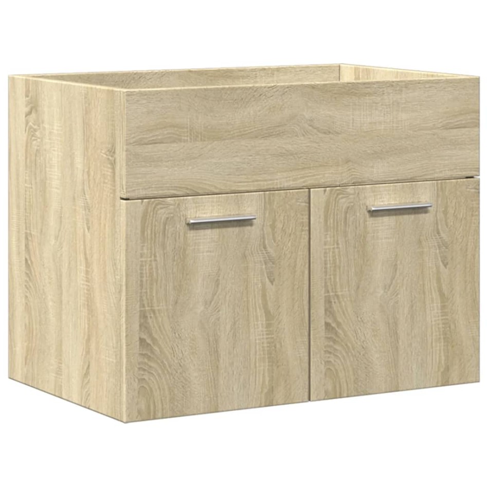 Set de muebles de baño 3 pzas madera contrachapada roble