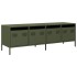 Mueble TV acero laminado en frío verde oliva 135x39x43,5