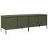 Mueble TV acero laminado en frío verde oliva 135x39x43,5