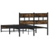 Estructura de cama sin colchón metal roble ahumado 120x200