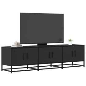 Mueble de TV madera de ingeniería y metal negro 150x35x41